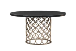 Tina Brass 55" Round Dining Table