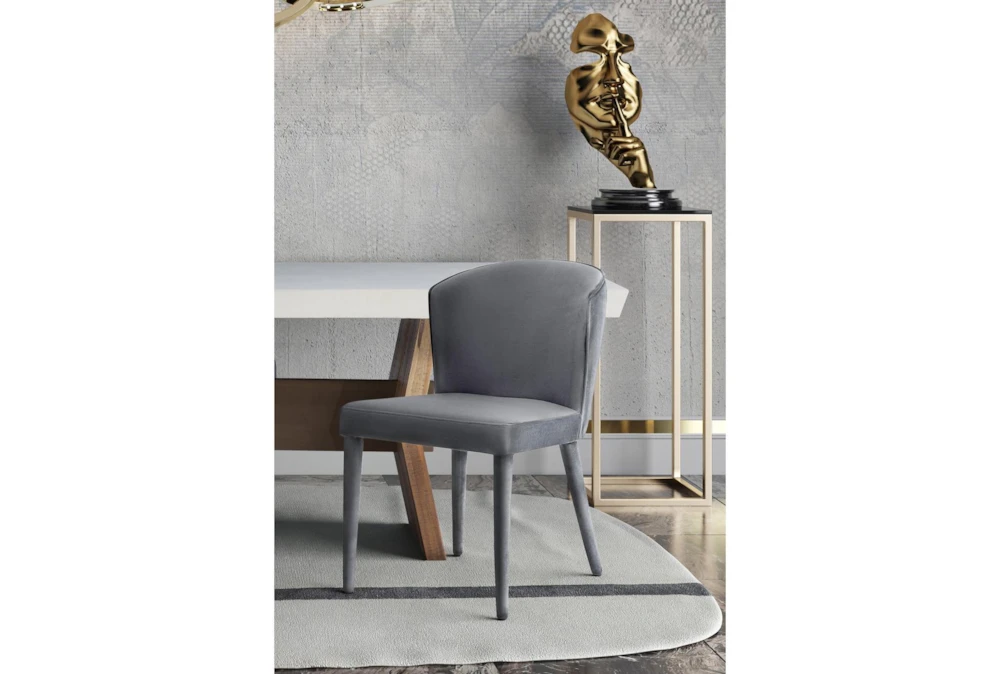 Marry Grey Velvet Dining Chair 2 Marry Grey Velvet Dining Chair - Image 2