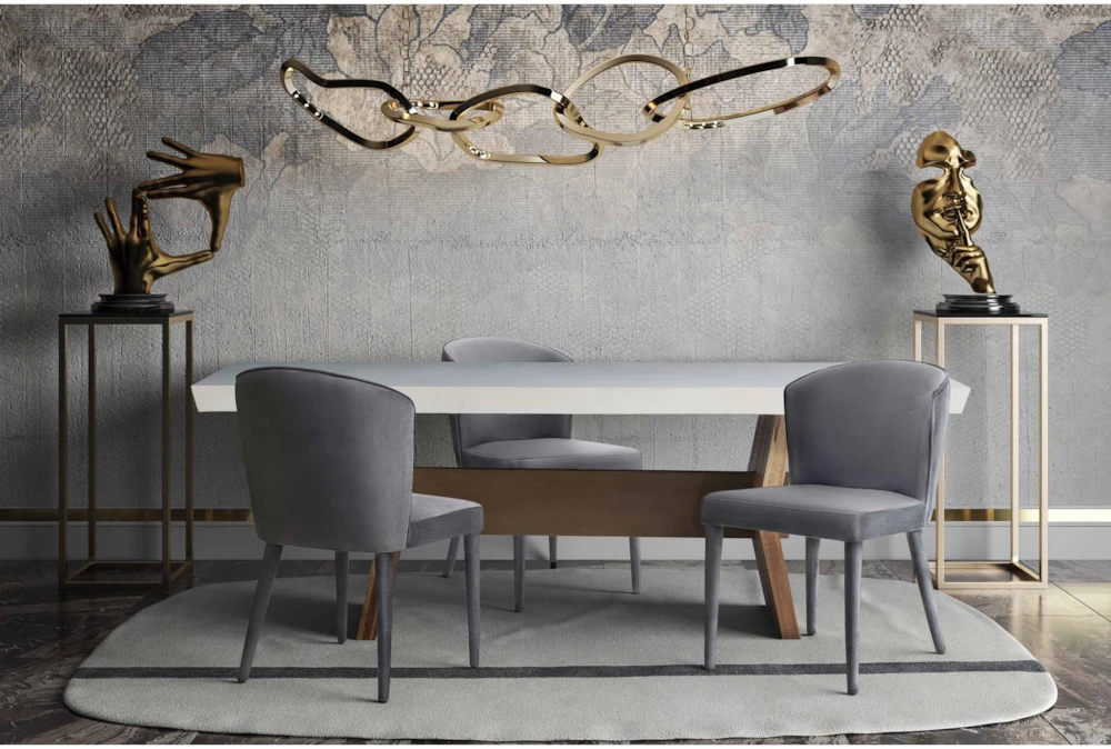 Marry Grey Velvet Dining Chair 3 Marry Grey Velvet Dining Chair - Image 3