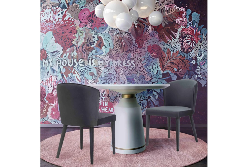 Marry Grey Velvet Dining Chair 4 Marry Grey Velvet Dining Chair - Image 4