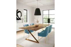 Trix Sea Blue Velvet Dining Side Chair -KitchenCraft Store 304629 blue fabric dining chair room 85