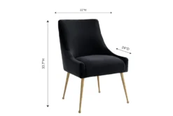 Trix Black Velvet Dining Chair -KitchenCraft Store 304630 black fabric dining chair front 02