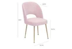 Shirley Blush Velvet Dining Chair -KitchenCraft Store 304635 pink fabric dining chair detail 45
