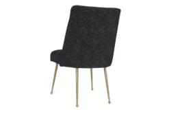 Bati Black Textured Linen Dining Chair -KitchenCraft Store 304636 black fabric dining chair back 82