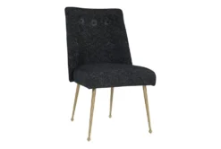 Bati Black Textured Linen Dining Chair