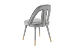 Terra Light Grey Velvet Dining Chair -KitchenCraft Store 304643 grey fabric dining chair back 82