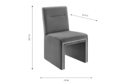 Affa Grey Performance Velvet Dining Chair -KitchenCraft Store 304646 grey fabric dining chair side 14