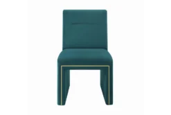 Affa Teal Performance Velvet Dining Chair -KitchenCraft Store 304647 blue fabric dining chair front 02