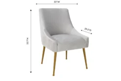 Trix Pleated Light Grey Velvet Dining Chair 10 Trix Pleated Light Grey Velvet Dining Chair -KitchenCraft Store 304653 grey fabric dining chair detail 44