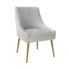 Trix Pleated Light Grey Velvet Dining Chair