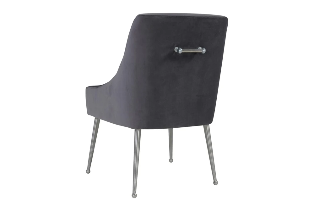 Trix Grey Velvet Dining Chair With Silver Leg 6 Trix Grey Velvet Dining Chair With Silver Leg - Image 6