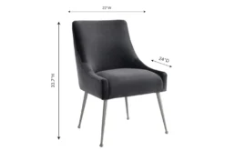 Trix Grey Velvet Dining Chair With Silver Leg 13 Trix Grey Velvet Dining Chair With Silver Leg -KitchenCraft Store 304681 green fabric dining chair detail 44