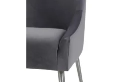 Trix Grey Velvet Dining Chair With Silver Leg 14 Trix Grey Velvet Dining Chair With Silver Leg -KitchenCraft Store 304681 green fabric dining chair detail 45