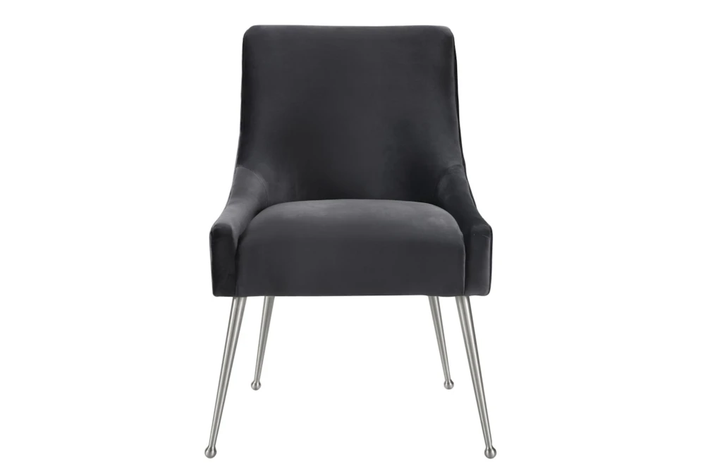 Trix Grey Velvet Dining Chair With Silver Leg 2 Trix Grey Velvet Dining Chair With Silver Leg - Image 2