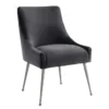 Trix Grey Velvet Dining Chair With Silver Leg