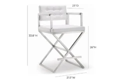 Director White Stainless Steel Counter Stool -KitchenCraft Store 304723 white fabric counter height stool detail 44