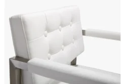 Director White Stainless Steel Counter Stool -KitchenCraft Store 304723 white fabric counter height stool detail 46