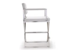 Director White Stainless Steel Counter Stool -KitchenCraft Store 304723 white fabric counter height stool side 14