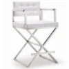 Director White Stainless Steel Counter Stool