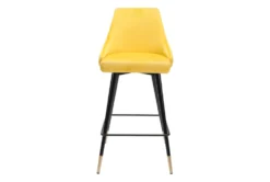 Piccol Yellow Counter Stool -KitchenCraft Store 304818 yellow metal dining chair detail 45