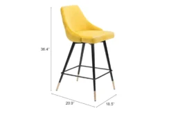 Piccol Yellow Counter Stool -KitchenCraft Store 304818 yellow metal dining chair detail 49