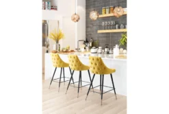 Piccol Yellow Counter Stool -KitchenCraft Store 304818 yellow metal dining chair room 85