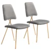 Grey & Gold X Back Frame Dining Chair Set Of 2