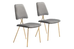 Grey & Gold X Back Frame Dining Chair Set Of 2