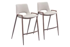 Desiree Beige Counter Stool Set Of 2