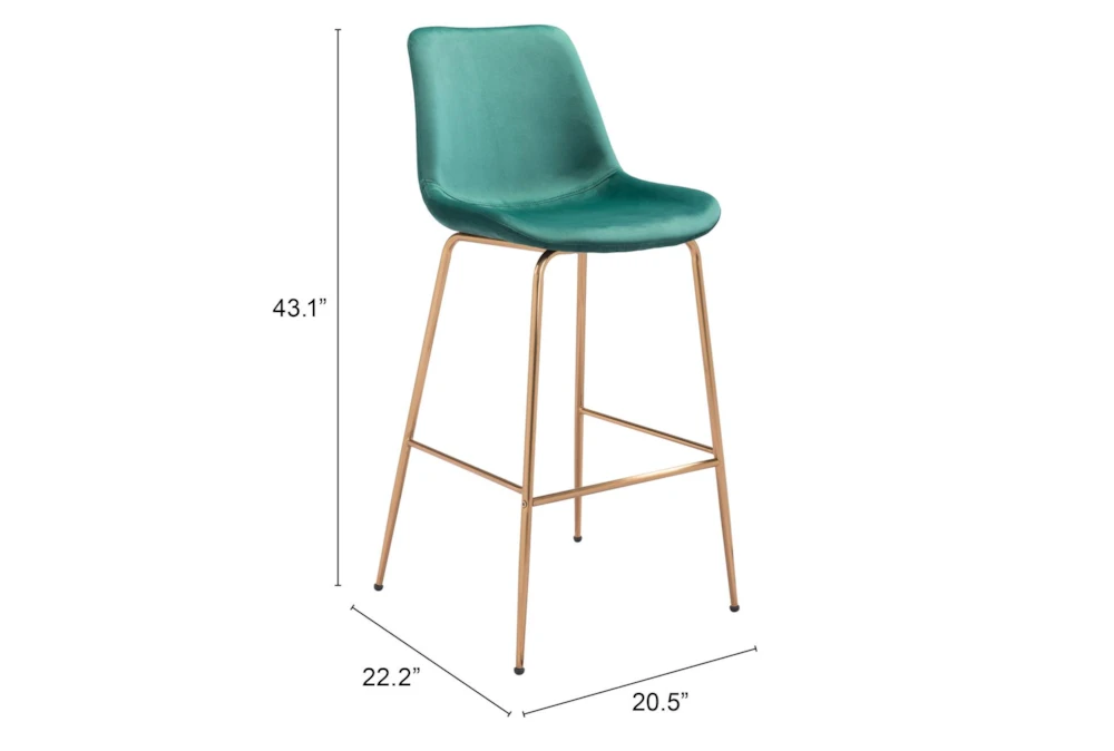 Green Velvet Bucket Bar Stool 8 Green Velvet Bucket Bar Stool - Image 8