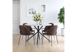 Kevin Dark Brown Dining Chair 21 Kevin Dark Brown Dining Chair -KitchenCraft Store 304858 metal room 86