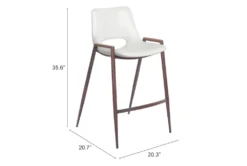 Desiree White Counter Stool Set Of 2 -KitchenCraft Store 304866 metal detail 50