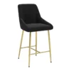 Black Velvet Glam Counter Chair