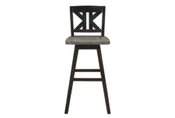 Lock Black Divided X Back Swivel Bar Stool Set Of 2 -KitchenCraft Store 304904 wood front 02