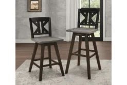Lock Black Divided X Back Swivel Bar Stool Set Of 2 -KitchenCraft Store 304904 wood room 85