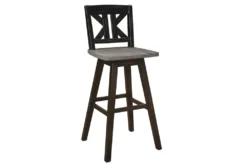 Lock Black Divided X Back Swivel Bar Stool Set Of 2 -KitchenCraft Store 304904 wood side 15