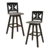 Lock Black Divided X Back Swivel Bar Stool Set Of 2