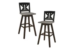 Lock Black Divided X Back Swivel Bar Stool Set Of 2