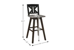 Lock Black Divided X Back Swivel Bar Stool Set Of 2 -KitchenCraft Store 304904 black wood bar stool detail 44