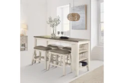 Fideo White 60" Counter Set For 4 -KitchenCraft Store 304908 white wood counter height set room 86