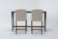 Toby 60" Marble Console With Betty Counter Stool Set For 2