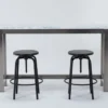 Toby 60" Marble Console With Millie Counter Stool Set For 2