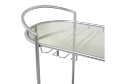 Silver 3-Tier Metal Rolling Bar Cart 9 Silver 3-Tier Metal Rolling Bar Cart -KitchenCraft Store 311198 silver metal bar cart detail 44