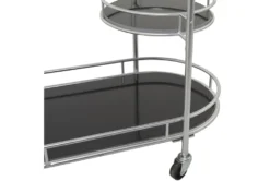 Silver 3-Tier Metal Rolling Bar Cart 10 Silver 3-Tier Metal Rolling Bar Cart -KitchenCraft Store 311198 silver metal bar cart detail 45