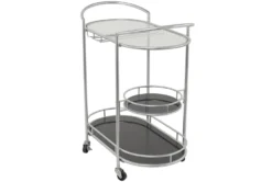 Silver 3-Tier Metal Rolling Bar Cart 13 Silver 3-Tier Metal Rolling Bar Cart -KitchenCraft Store 311198 silver metal bar cart material 76