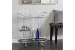 Silver 3-Tier Metal Rolling Bar Cart 12 Silver 3-Tier Metal Rolling Bar Cart -KitchenCraft Store 311198 silver metal bar cart room 85