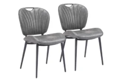 Logan Gray Faux Leather Dining Chair Set Of 2