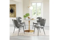 Logan Gray Faux Leather Dining Chair Set Of 2 -KitchenCraft Store 311392 room 86