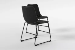 Cobbler Black Dining Side Chair Set Of 2 -KitchenCraft Store 312852 black faux leather dining chair side 19