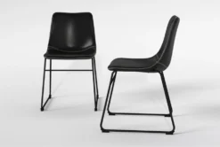 Cobbler Black Dining Side Chair Set Of 2 -KitchenCraft Store 312852 black faux leather dining chair side 20